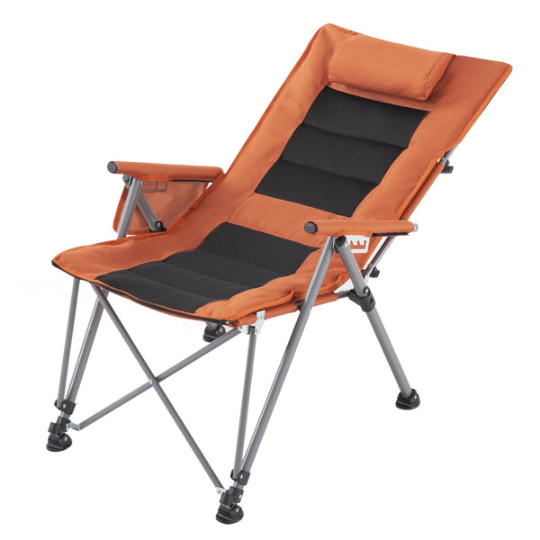 English Elm 5-position Reclining Folding Chair Steel Frame Padded High Back with Zip Away Footrest B347P521959