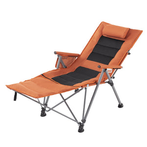 English Elm 5-position Reclining Folding Chair Steel Frame Padded High Back with Zip Away Footrest B347P521959