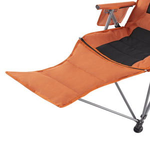 English Elm 5-position Reclining Folding Chair Steel Frame Padded High Back with Zip Away Footrest B347P521959