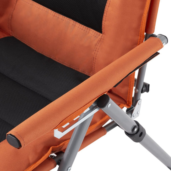 English Elm 5-position Reclining Folding Chair Steel Frame Padded High Back with Zip Away Footrest B347P521959