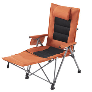 English Elm 5-position Reclining Folding Chair Steel Frame Padded High Back with Zip Away Footrest B347P521959