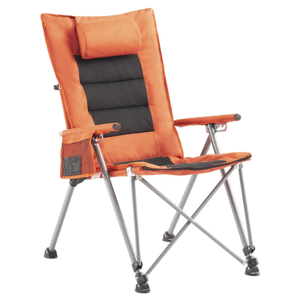 English Elm 5-position Reclining Folding Chair Steel Frame Padded High Back with Zip Away Footrest B347P521959
