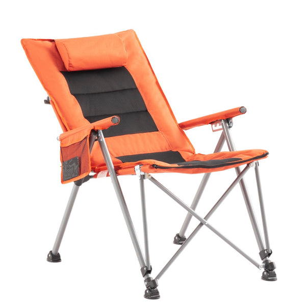 English Elm 5-position Reclining Folding Chair Steel Frame Padded High Back with Zip Away Footrest B347P521959