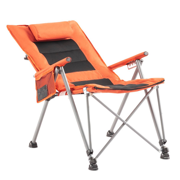 English Elm 5-position Reclining Folding Chair Steel Frame Padded High Back with Zip Away Footrest B347P521959