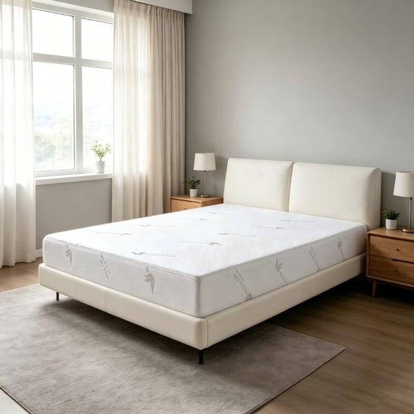 English Elm 8Inch Aloe Infused Memory Foam Twin Mattress Three Layer Firm Support Knit Cover B347P526702