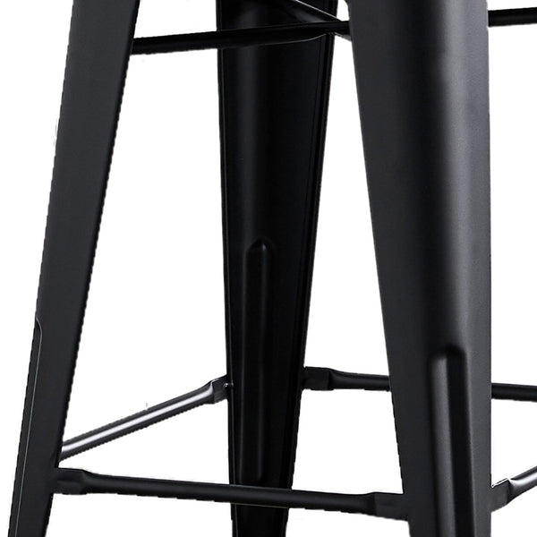 English Elm 24"metal Barrel Back Barstools Matte Black Set of 2 Industrial Kitchen Counter Seating B347P527053