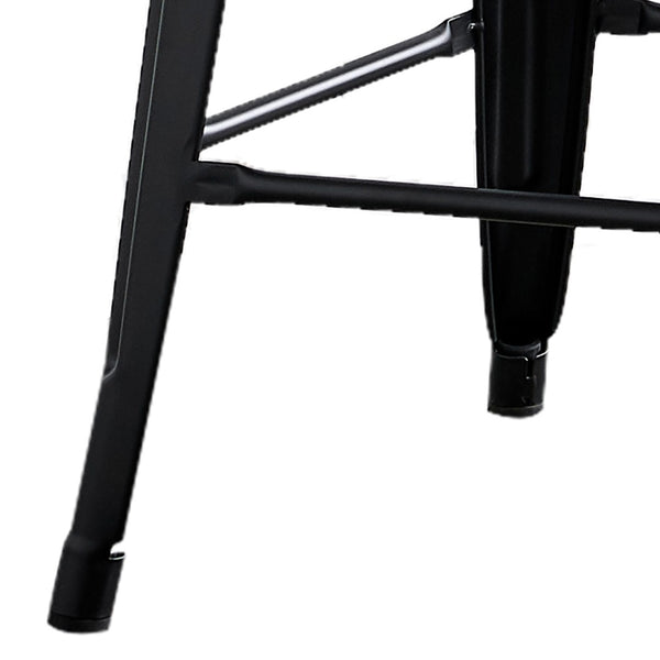 English Elm 24"metal Barrel Back Barstools Matte Black Set of 2 Industrial Kitchen Counter Seating B347P527053
