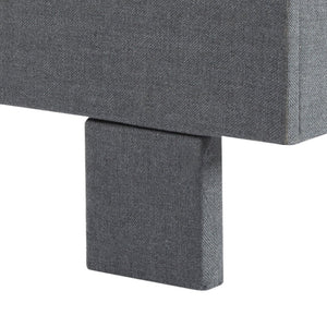 English Elm Luxury Linen King Bed with Adjustable Headboard Solid Wood Slat Foundation Dark Gray B347P531838