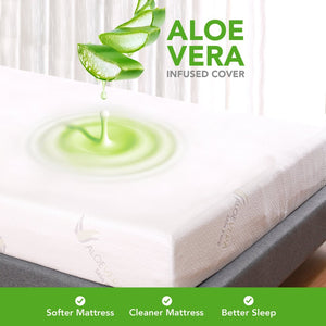 English Elm Love-infused Full Mattress Extra Firm Memory Foam Aloe Knit Cover Sleep Support B347P532662