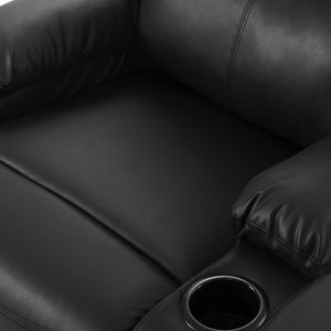 English Elm Adjustable Pu Leather Recliner with Cup Holders Solid Wood Frame Ergonomic Lounge Chair B347P532916
