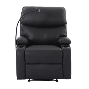 English Elm Adjustable Pu Leather Recliner with Cup Holders Solid Wood Frame Ergonomic Lounge Chair B347P532916