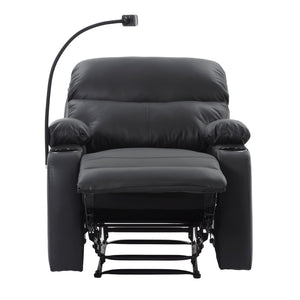 English Elm Adjustable Pu Leather Recliner with Cup Holders Solid Wood Frame Ergonomic Lounge Chair B347P532916
