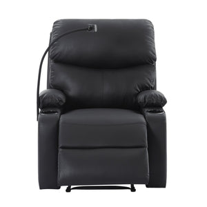 English Elm Adjustable Pu Leather Recliner with Cup Holders Solid Wood Frame Ergonomic Lounge Chair B347P532916