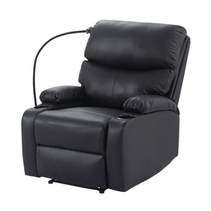 English Elm Adjustable Pu Leather Recliner with Cup Holders Solid Wood Frame Ergonomic Lounge Chair B347P532916