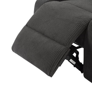 English Elm Adjustable Manual Recliner Solid Wood Frame Ergonomic Lounge Chair with Cup and Phone Holders Dark Gray B347P533391