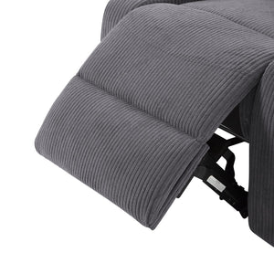 English Elm Adjustable Manual Recliner Solid Wood Frame Ergonomic Lounge Chair with Cup and Phone Holders Light Gray B347P533394