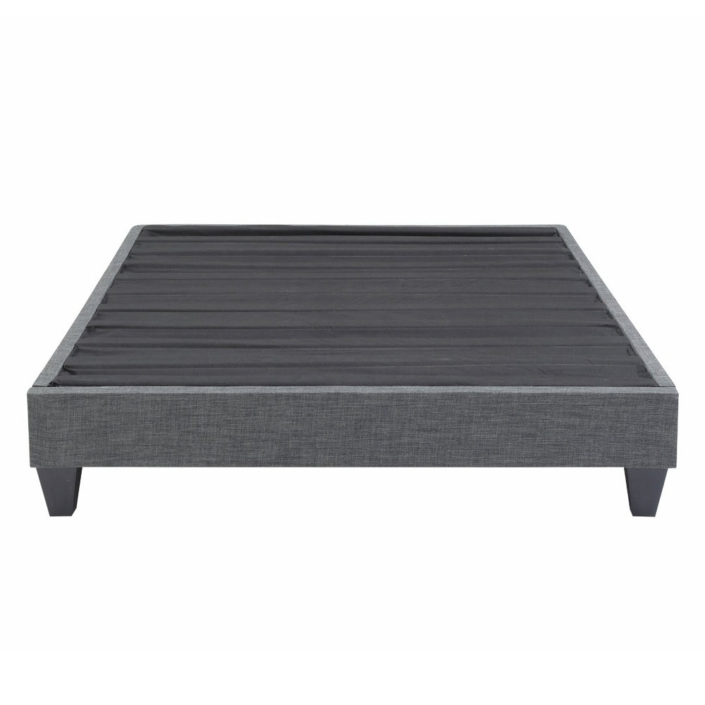 English Elm Contemporary Grey Polyester Upholstered Platform Bed Geometric Low Profile California King B347P534647