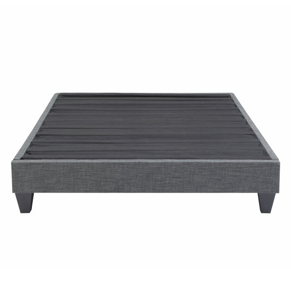 English Elm Contemporary Grey Polyester Upholstered Platform Bed Geometric Low Profile California King B347P534647