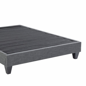 English Elm Contemporary Grey Polyester Upholstered Platform Bed Geometric Low Profile California King B347P534647
