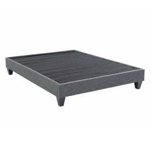 English Elm Contemporary Grey Linen Upholstered Platform Bed with Geometric Legs No Box Spring B347P534649