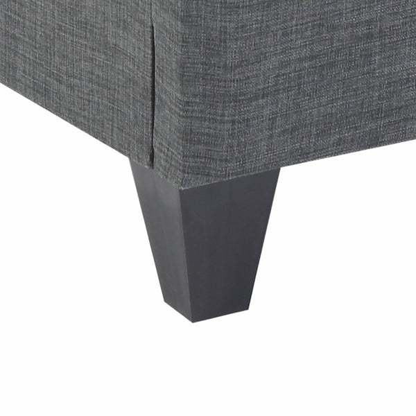 English Elm Contemporary Grey Linen Upholstered Platform Bed with Geometric Legs No Box Spring B347P534649