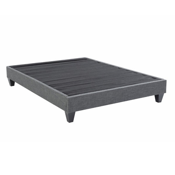 English Elm Contemporary Grey Linen Polyester Platform Bed Solid Wood Frame Geometric Legs B347P534656