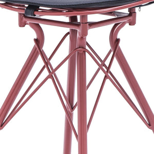 English Elm 24 Inch Industrial Farmhouse Counter Stools Set of 2 with Faux Leather Seats and Wood Footrest Grey+Red B347P535318