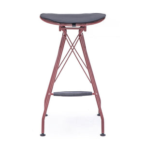 English Elm 30 Inch Industrial Faux Leather Barstools with Wood Footrest for Kitchen Island Seating Grey+Red B347P535342