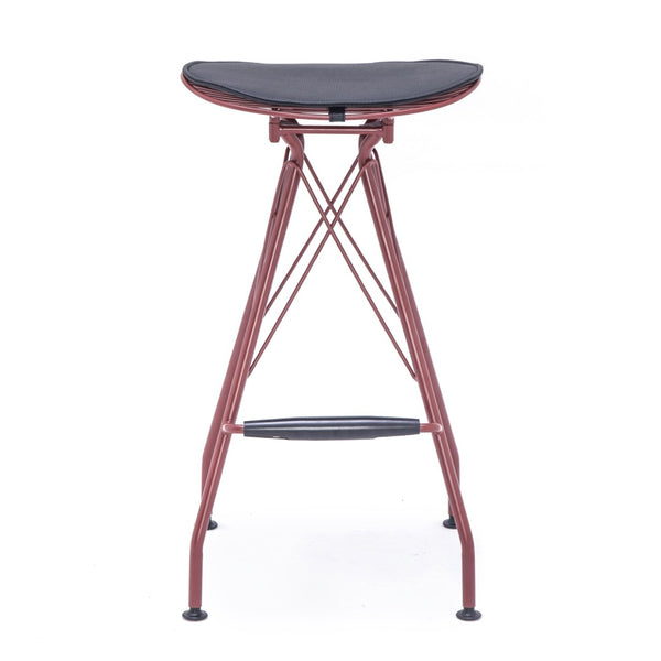 English Elm 30 Inch Industrial Faux Leather Barstools with Wood Footrest for Kitchen Island Seating Grey+Red B347P535342