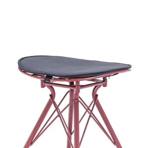 English Elm 30 Inch Industrial Faux Leather Barstools with Wood Footrest for Kitchen Island Seating Grey+Red B347P535342