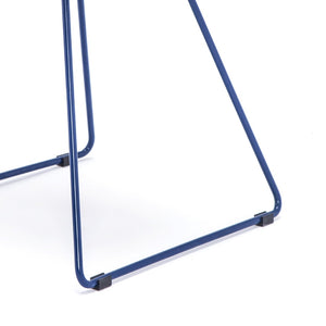 English Elm Industrial Faux Leather Bistro Chair Geometric Metal Frame for Cafe Kitchen Patio Blue B347P535407