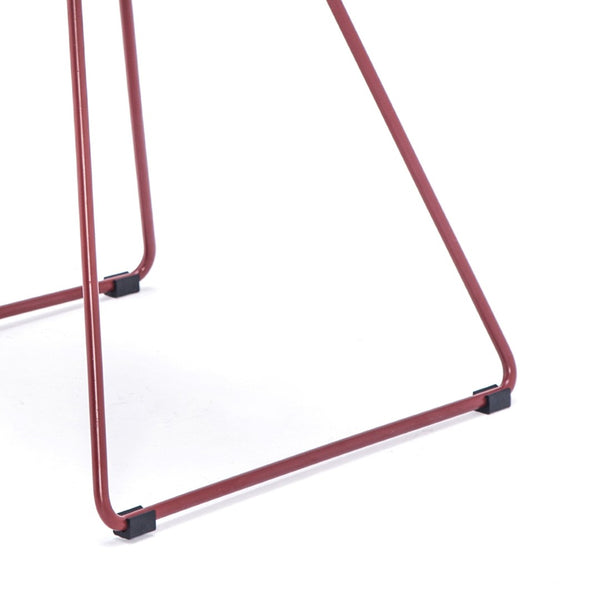 English Elm Industrial Faux Leather Bistro Chair Geometric Metal Frame for Cafe Kitchen Patio Red B347P535408