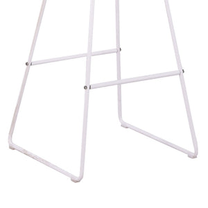 English Elm 2pcs Industrial Counter Stools Faux Leather Padded Seat Hollow Curved Metal Backrest White B347P537577
