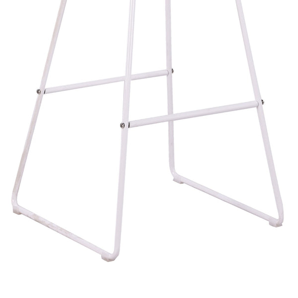 English Elm 2pcs Industrial Counter Stools Faux Leather Padded Seat Hollow Curved Metal Backrest White B347P537577