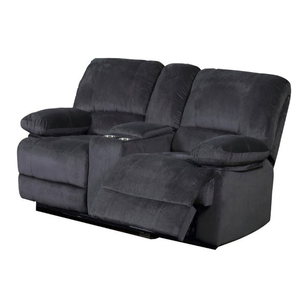 English Elm Dual Reclining Loveseat with Console Storage Polyester Plush Seating for Living Room B347P545627