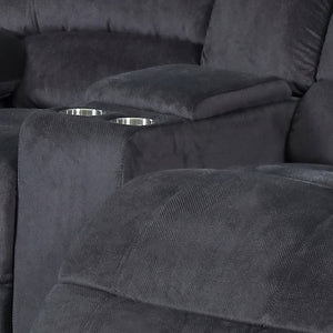 English Elm Dual Reclining Loveseat with Console Storage Polyester Plush Seating for Living Room B347P545627