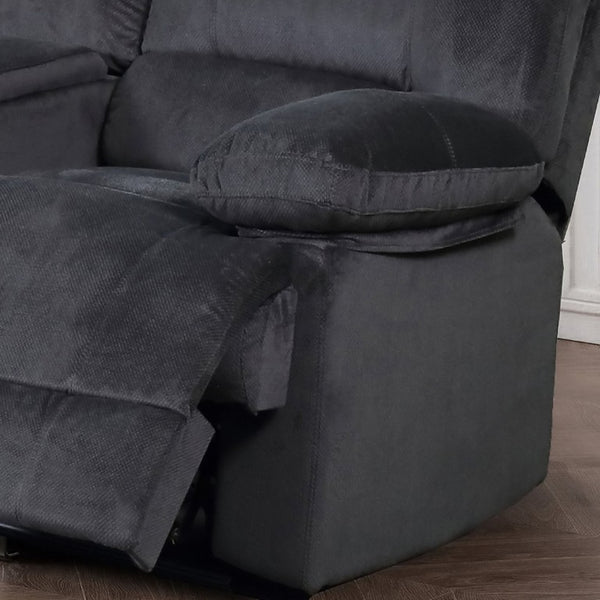 English Elm Dual Reclining Loveseat with Console Storage Polyester Plush Seating for Living Room B347P545627