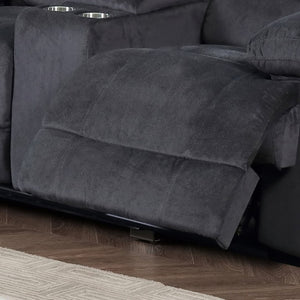 English Elm Dual Reclining Loveseat with Console Storage Polyester Plush Seating for Living Room B347P545627