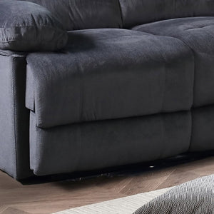 English Elm 3-Seater Reclining Massage Sofa Plush Polyester Upholstery with Dual Independent Mechanisms B347P545636