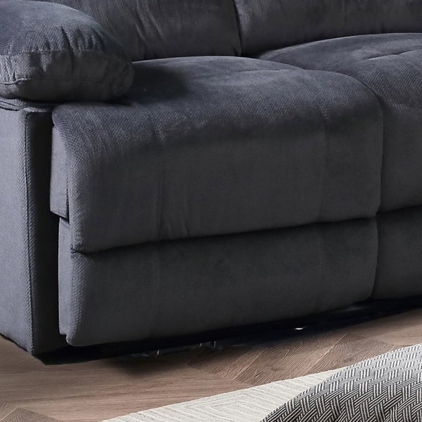 English Elm 3-Seater Reclining Massage Sofa Plush Polyester Upholstery with Dual Independent Mechanisms B347P545636