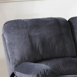 English Elm 3-Seater Reclining Massage Sofa Plush Polyester Upholstery with Dual Independent Mechanisms B347P545636