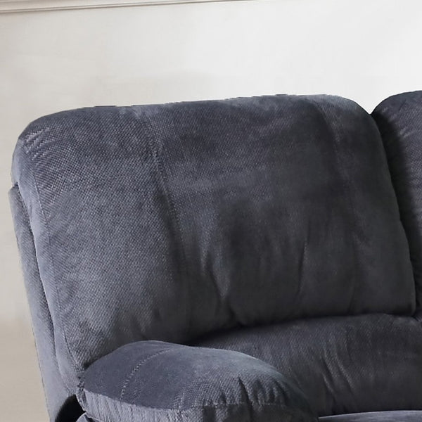 English Elm 3-Seater Reclining Massage Sofa Plush Polyester Upholstery with Dual Independent Mechanisms B347P545636