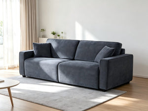 English Elm 2 Seater Chenille Sleeper Loveseat Convertible Deep Seat Couch for Small Spaces B347P556366