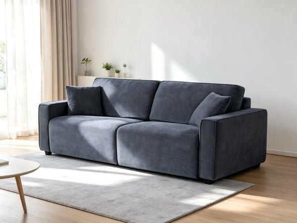 English Elm 2 Seater Chenille Sleeper Loveseat Convertible Deep Seat Couch for Small Spaces B347P556366