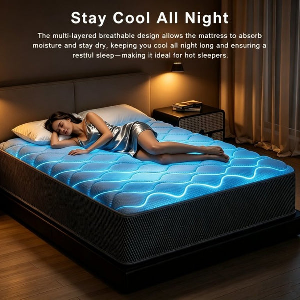 English Elm Full Size 12 Inch Hybrid Mattress Pocket Coil Memory Foam Cushioned Sleep Support B347P558344