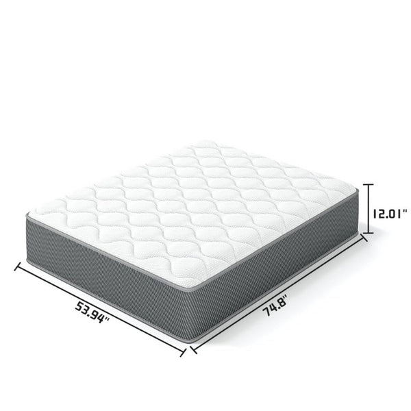 English Elm Full Size 12 Inch Hybrid Mattress Pocket Coil Memory Foam Cushioned Sleep Support B347P558344