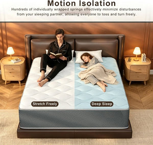 English Elm Full Size 12 Inch Hybrid Mattress Pocket Coil Memory Foam Cushioned Sleep Support B347P558344