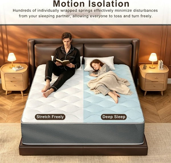 English Elm Full Size 12 Inch Hybrid Mattress Pocket Coil Memory Foam Cushioned Sleep Support B347P558344