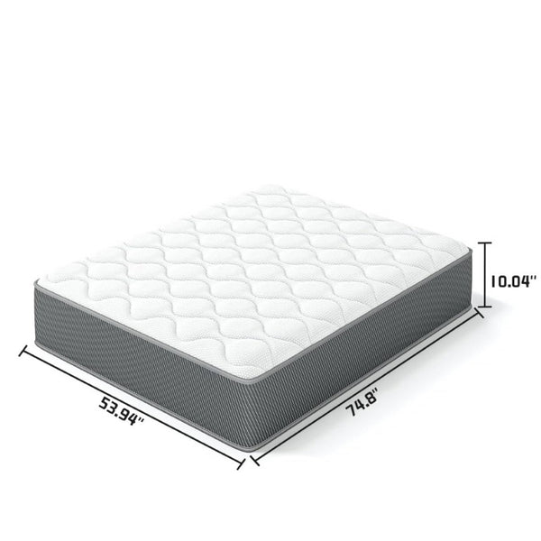 English Elm Full Size Hybrid Mattress with Pocket Coils and Memory Foam Sleep in a Box White+Gray B347P558349