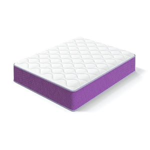 English Elm Full Size Hybrid Mattress with Pocket Coils and Memory Foam Sleep in a Box White+Purple B347P558361